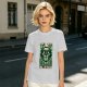 Olive green t-shirt with 'Don't Trust The Wizard' robot graphic print