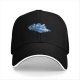 Black Baseball Cap With Blue Retro Car Graphic Print