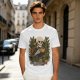 Skeleton with Coffee and Plants T-Shirt Graphic