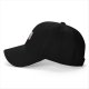 Black Baseball Cap with Friendship Themed Cartoon Print