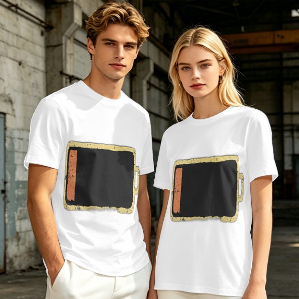 Olive Green T-Shirt With Distressed Retro TV Graphic Print