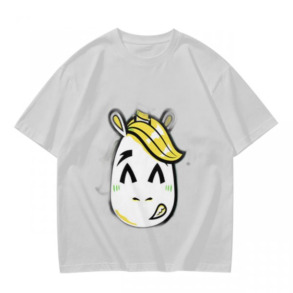 Olive T-Shirt With Cute Cartoon Horse Graphic Print