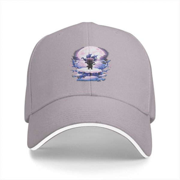 Black Baseball Cap With Fantasy Moonlit Character Art Print