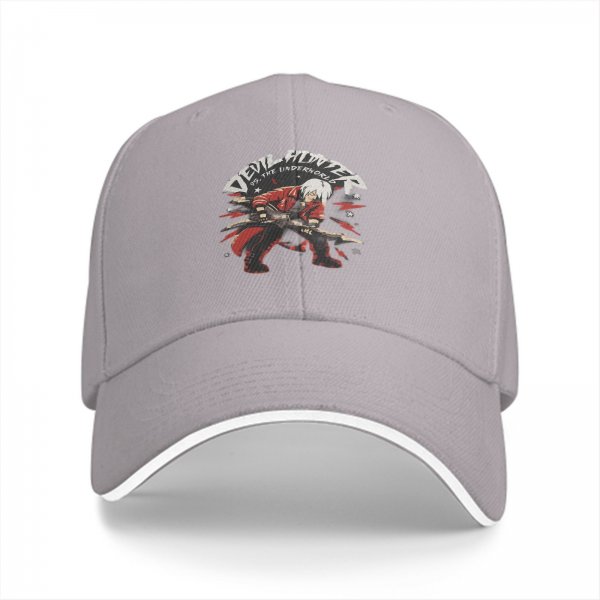 Black Baseball Cap With Devil Hunter Dante Graphic Print