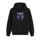Black Hoodie With Blue Cartoon Creature Graphic Print