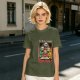 Olive t-shirt with creepy Teletubbies 'Always Say Bye-bye' print
