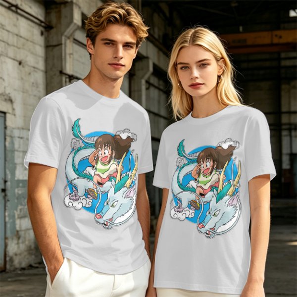 Spirited Away Chibi Haku and Chihiro Graphic T-Shirt