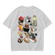 Olive T-Shirt With Cute Sushi Cat Illustrations