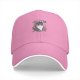 Black Baseball Cap With Disappointed Cat Graphic Print