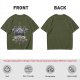 Olive T-Shirt With Viking Mountain Axe Sword 'Roll Your Fate' Print