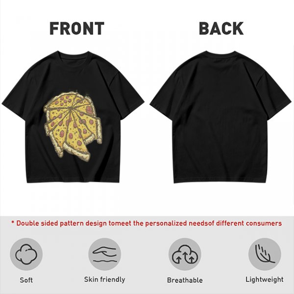 Olive Green T-Shirt With Pepperoni Pizza Slice Graphic