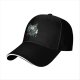 Black Baseball Cap With Japanese Style Cat Mask Art Print
