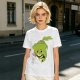 Olive Green T-Shirt With Sad Cartoon Cabbage Graphic