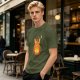 Olive T-Shirt With Cute Pumpkin Creature And Moon Star Print