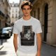 Olive Green T-Shirt With Cat In Armchair Graphic Print