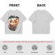 Olive Green T-Shirt With Creepy Melting Skull Apple Graphic