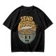 Olive Green T-Shirt With Retro Send Noods Ramen Bowl Graphic