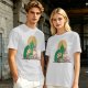 Olive Green T-Shirt With Zelda Themed Cartoon Characters Print