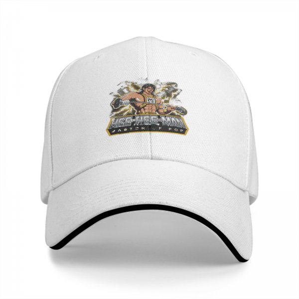 Black baseball cap with Hee Hee Man Master of Pop graphic print