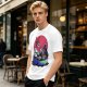 Olive T-Shirt With Anxious Sushi Characters In Soy Sauce Bowl Print
