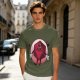 Olive Green T-Shirt With Cartoon D20 Vampire Graphic
