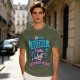 Olive t-shirt with 'In My Defense I Was Left Unsupervised' graphic