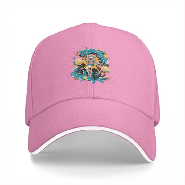 Black Baseball Cap With Colorful Anime Space Character Graphic