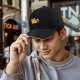 Black Baseball Cap With Cute Worried Orange Tabby Cat Graphic