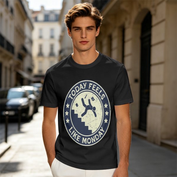 Today Feels Like Monday Stair Fall Graphic T-Shirt