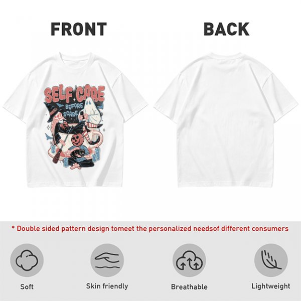 Self Care Before Scare Halloween Themed Graphic T-Shirt