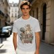 Olive T-Shirt With Whimsical Floating Island Children Art Print