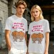 Olive t-shirt with cute muffin graphic and playful text design
