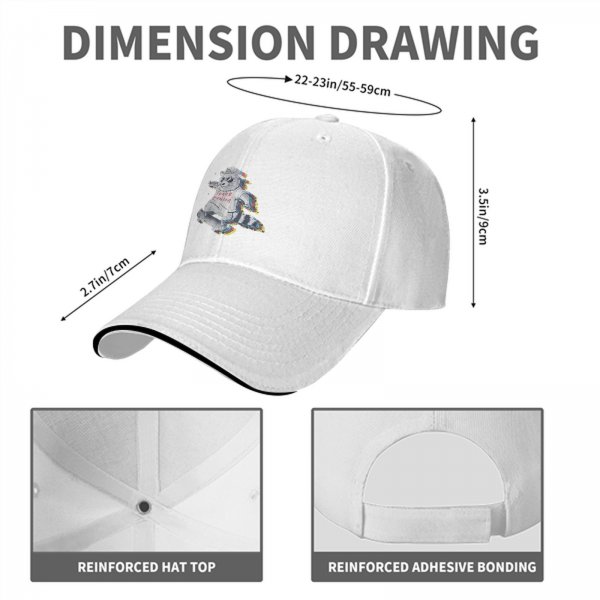 Black Baseball Cap With Skateboarding Raccoon Trash Panda Graphic