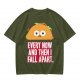 Olive T-Shirt With Sad Taco Graphic And 'Every Now And Then I Fall Apart' Text