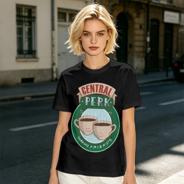 Central Perk Making Friends Coffee Cup Graphic T-Shirt