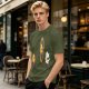 Olive T-Shirt With Cartoon Characters Riding Bikes Through Portal