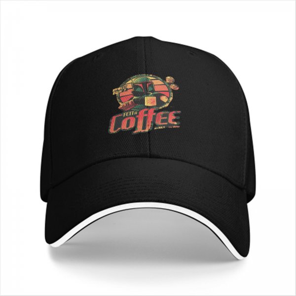Black baseball cap with Fett Coffee Boba Fett graphic print