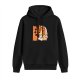 Black Hoodie With Stylized Dog Graphic Print