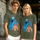 Olive T-shirt with Cookie Monster covering gingerbread man’s eyes