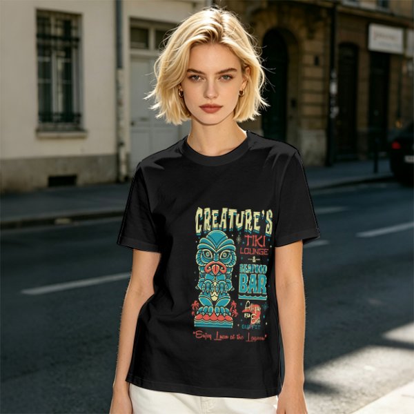 Creature's Tiki Lounge Seafood Bar Graphic T-Shirt