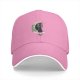 Black Baseball Cap with Black Cat on Crescent Moon Design