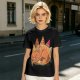 Sleeping Dinosaur Surrounded by Food Slices Graphic T-Shirt