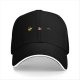 Black Baseball Cap With Small Beer And Drink Motif Embroidery