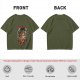 Olive green anime t-shirt with Attack on Titan printed design