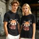 Olive T-Shirt With Cute Shy Red Panda Graphic Print