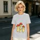 Olive T-Shirt with Singing Mushroom Band Graphic