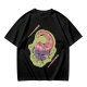 Olive Green T-Shirt With Surreal Monster Graphic Print