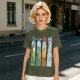 Olive T-Shirt With Stained Glass Style Four Seasons Forest Creature Art