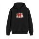 Black hoodie with a sleeping red dragon graphic design