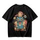Olive T-Shirt With Cute Chibi Monster And Girls Graphic Print